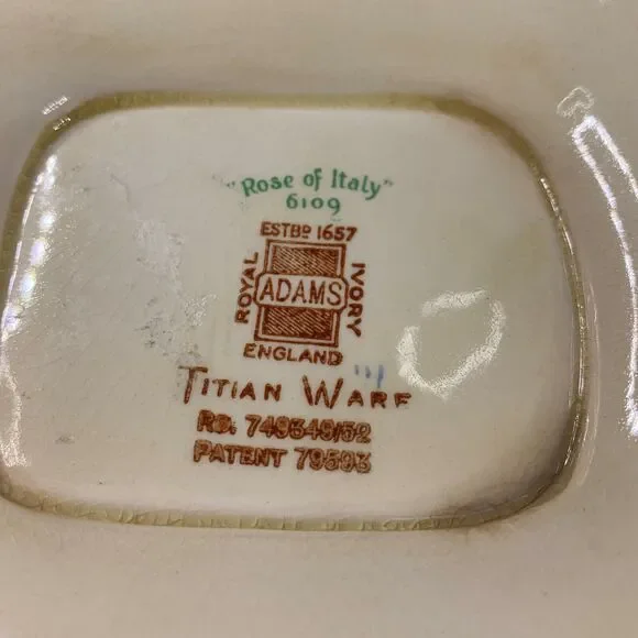 Adams England Gravy Boat Titian Ware Royal Ivory England 6109 Cottage Core Vtg - Picture 10 of 10